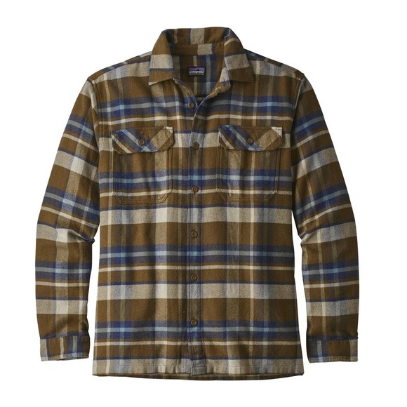 Patagonia Men's Long-Sleeved Fjord Flannel Shirt in Basin Sediment Size Medium - Picture 8 of 9